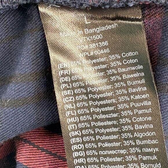 Vertx Shirt Mens Large Plaid Canyon River Flannel Long Sleeve Red Navy - Picture 9 of 9